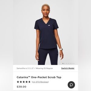 Figs Catarina one pocket scrub in navy